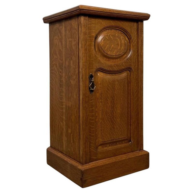 Antique Oak Bedside Cupboard, England For Sale - Image 11 of 11