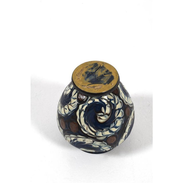 Danish Swirl Glazed Ceramic Vase by Herman Kähler, 1920s For Sale - Image 9 of 10