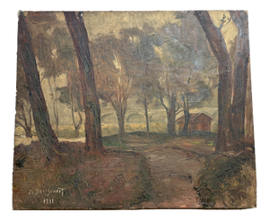 Alexis Boissonnet, Landscape with Forest, Late 1800s-Early 1900s, Oil on Canvas