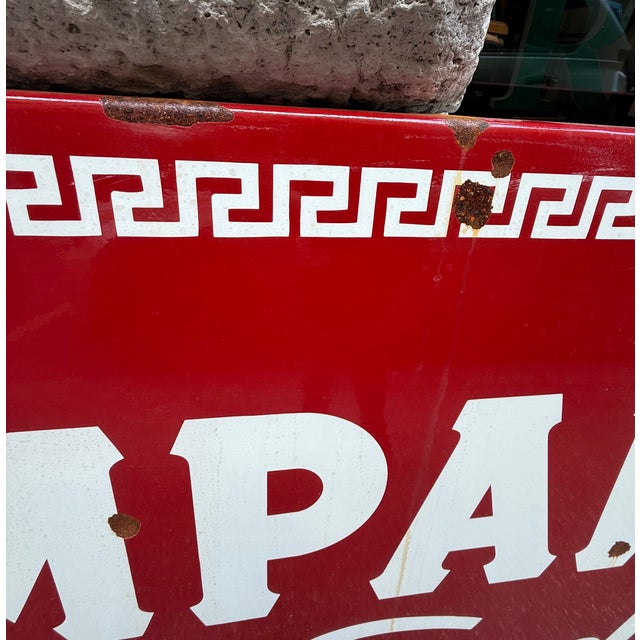 Mid-Century Modern Campari Soda Sign in Enameled Metal, 1960s For Sale - Image 3 of 9