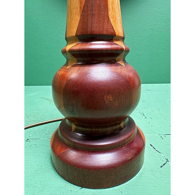Mid-Century Scandinavian Turned Teak Table Lamp, 1960s For Sale - Image 9 of 10