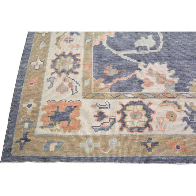 New Turkish Oushak Hand Knotted Wool Rug, 9'3x11'2 For Sale - Image 4 of 6