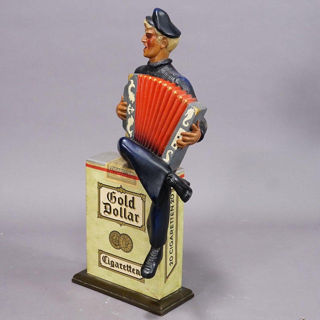 Figurative Vintage Gold Dollar Cigarettes Advertising Sculpture 1950s For Sale - Image 3 of 11