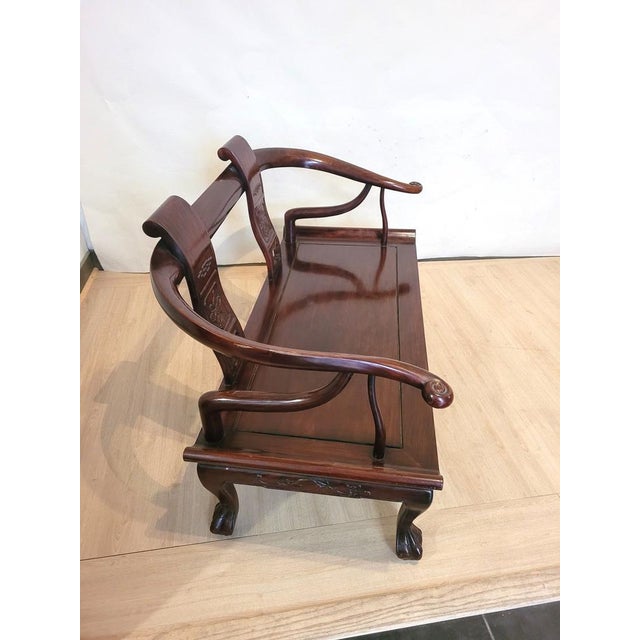 Chinese Carved Wooden Bench Seat, Late 19th Century For Sale - Image 17 of 18