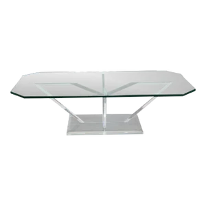 Vintage Sculptural Lucite Coffee Table With Glass Top