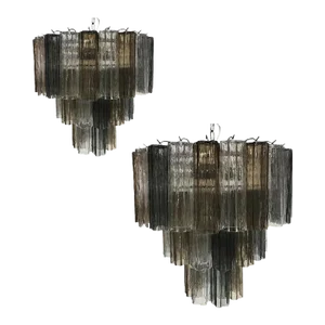 Pair of 21st Century Murano Style Glass Sputnik Chandeliers