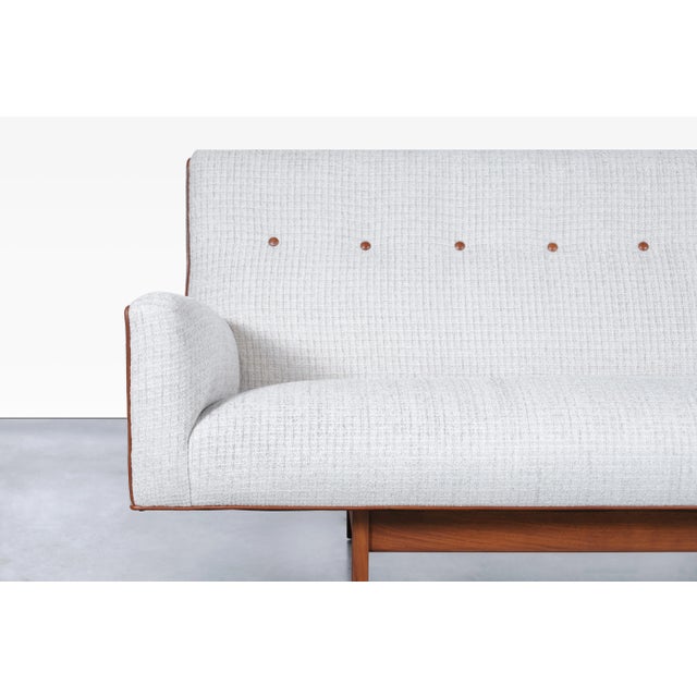 Mid-Century Modern Mid-Century Modern Walnut Floating Sofa Model U-150 by Jens Risom For Sale - Image 3 of 11