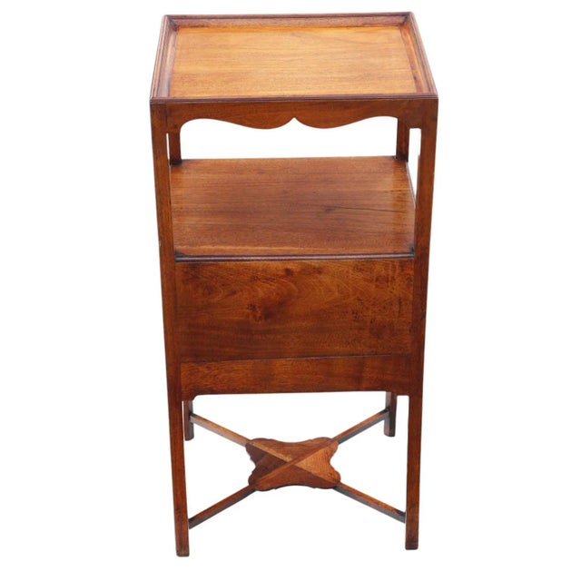 Wood Antique Georgian Mahogany Bedside Table, 1800 For Sale - Image 7 of 9
