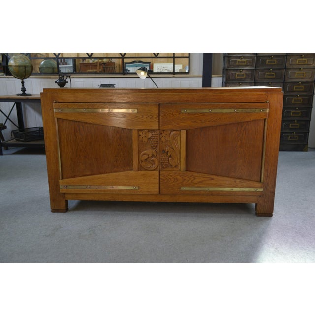 Art Deco Oak Sideboard by Henri Bonjour, 1930s For Sale - Image 13 of 16