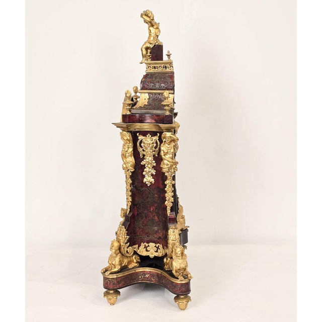 French Louis XIV Boulle and Gilt Bracket Clock For Sale - Image 3 of 16