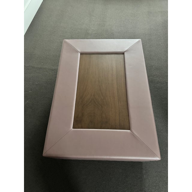 Custom Ottoman on Wheels With Walnut Insert For Sale In Boston - Image 6 of 8