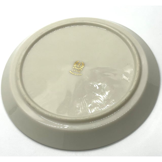 Late 20th Century Late 20th Century Lenox Seville Collection Platinum Trim Ivory Wine Bottle Coaster/Ash Tray 6.25" For Sale - Image 5 of 6