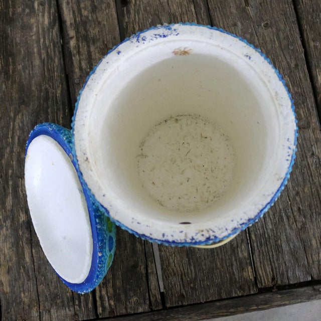 Mid Century Mod Styrofoam Ice Bucket Aldo Londi Style Rimini Blue Color