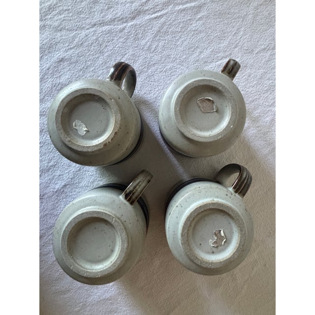 Ceramic 1970s Otagiri Horizon Stoneware Teacups and Saucers Set- 8 Pieces For Sale - Image 7 of 10