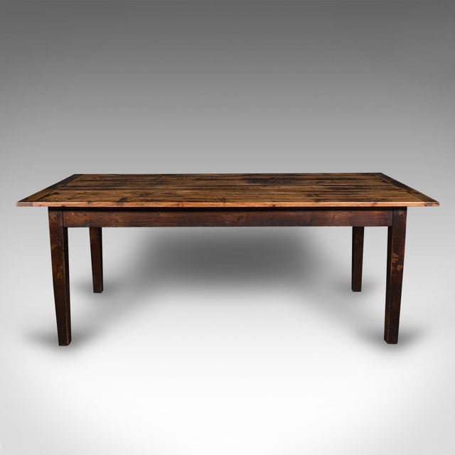 Antique 6 Seater Country House Dining Table, English, Pine, Kitchen, Victorian For Sale - Image 4 of 10
