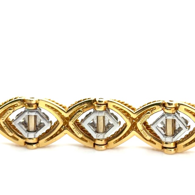 Late 20th Century Late 20th Century Jabel, 18k Bicolor Gold and Diamond Bracelet For Sale - Image 5 of 6