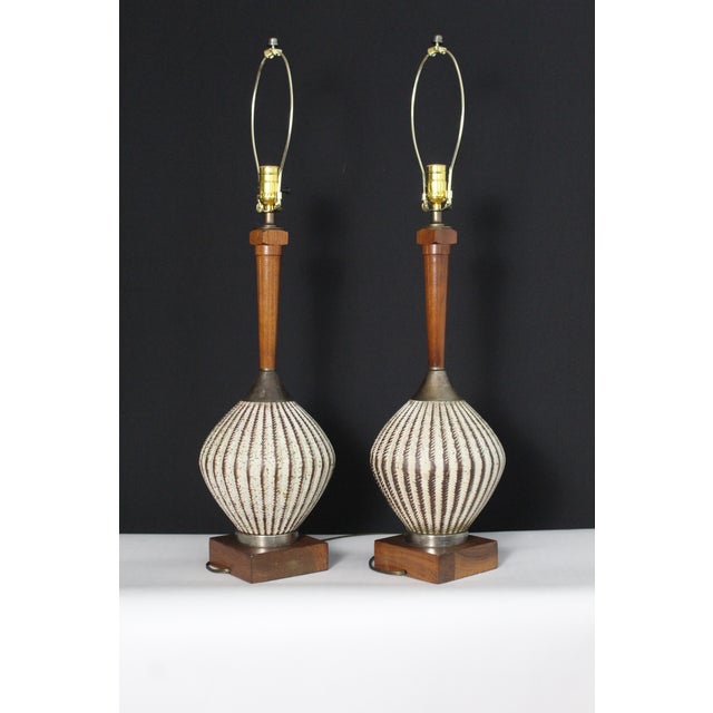 Eggshell Laurel Inpired Table Lamps. For Sale - Image 8 of 14