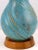 1950s Aqua Blue Triple Gourd Form Pottery Table Lamp For Sale - Image 5 of 5