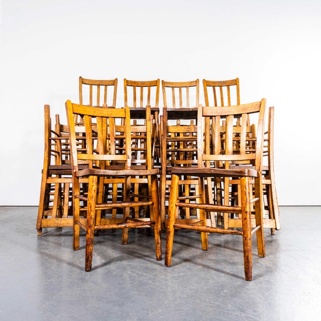 Vintage Elm Chapel Dining Chair, 1940s, Set of 6 For Sale - Image 3 of 12