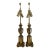 Pair of Vintage English Brass Trophy Form Winged Urn Lamps For Sale