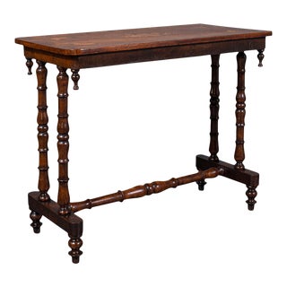 1830s Antique Regency English Walnut Console Table For Sale