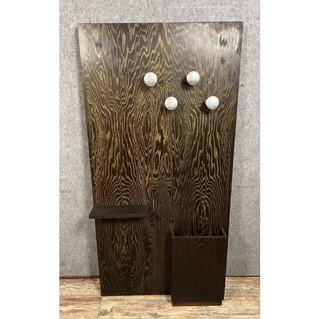 Vintage Coat Rack in Veined Macassar Wood, 1950 For Sale - Image 3 of 7