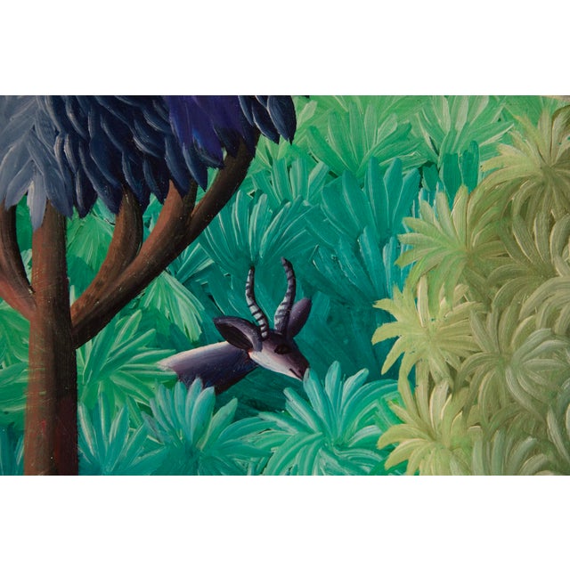 Surrealism Late 20th Century Fritz Merise (B 1946) - Haitian - Oil on Canvas - 26 3/4" H X 38 3/4" W For Sale - Image 3 of 5