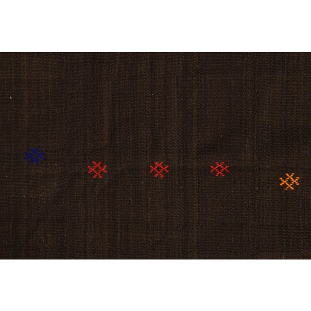 Brown Colorful Vintage Handmade Turkish KIlim Area Rug For Sale - Image 10 of 11