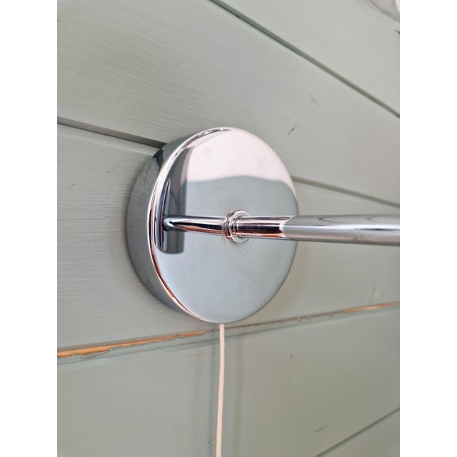 Space Age Wall Sconces in Chromed Metal by Motoko Ishii for Staff Leuchten, 1970, Set of 2 For Sale - Image 6 of 17
