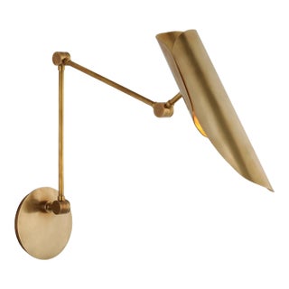Champalimaud for Visual Comfort Signature Flore Double Library Wall Light in Soft Brass For Sale