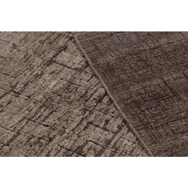 Beige Rug & Kilim’s Modern Textural Rug in Rich Brown Tones and Subtle Patterns For Sale - Image 8 of 8
