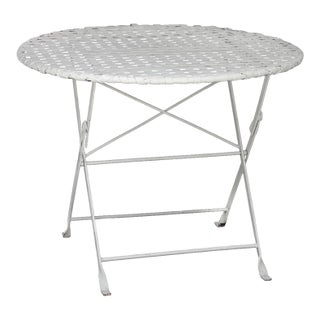 Antique Folding Garden Table W/Iron Lattice Top For Sale