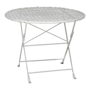 Antique Folding Garden Table W/Iron Lattice Top