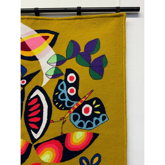 Mustard Kennedy Bahia Brazilian Modern Wall Tapestry, 1980s For Sale - Image 8 of 12