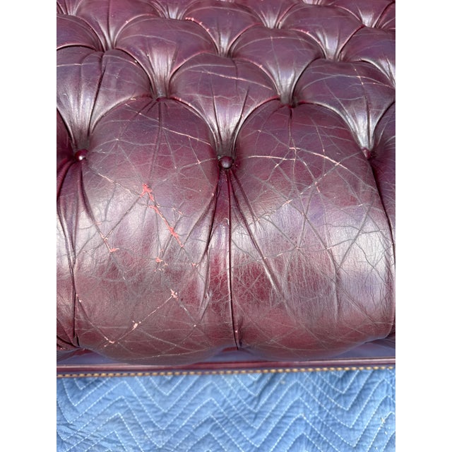 Animal Skin Vintage Leathercraft Tufted Leather Chesterfield Sofa For Sale - Image 7 of 10