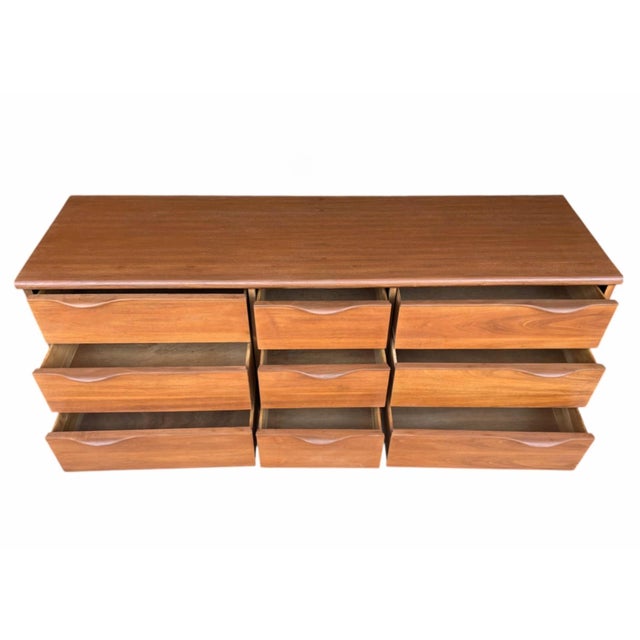 Wood 1960s Danish Modern Walnut Dresser For Sale - Image 7 of 15