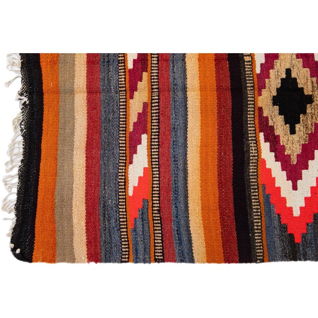 Mid-20th Century Turkish Kilim Multicolor Handmade Tribal Wool Rug For Sale - Image 4 of 8