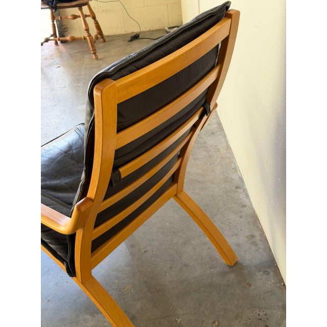 Mid-Century Modern Mid Century Danish Stouby Leather Armchair Bentwood Lounge Chair Scandinavian Modern 1960s For Sale - Image 3 of 11