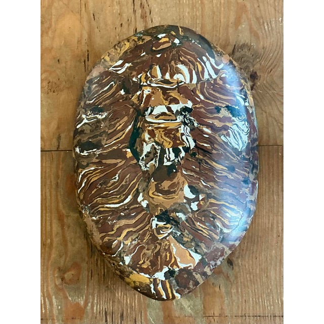 Vintage Italian Scagliola Pigmented Plaster Turtle Shell For Sale - Image 9 of 12