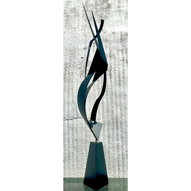 Vintage Mid-Century Modern Abstract Steel Sculpture For Sale - Image 4 of 13