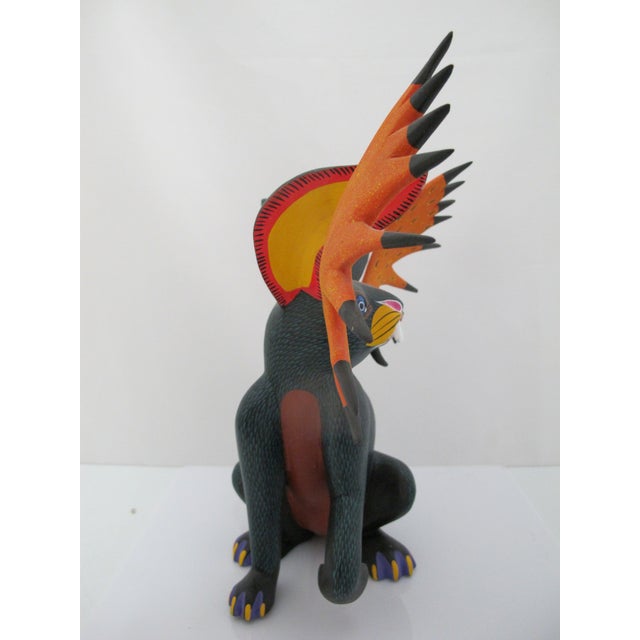 Alebrije Carved Wood Jackalope Rabbit Oaxaca Mexico Folk Art Figurine Sculpture For Sale - Image 11 of 17