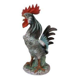 Ceramic Rooster Sculpture by Ronza, 1940 For Sale
