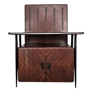 Vintage Italian Walnut Bar Cabinet, 1950s For Sale