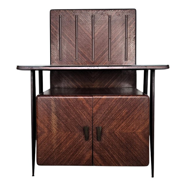 Vintage Italian Walnut Bar Cabinet, 1950s For Sale