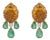 Natural 23.41cts Emerald & 0.41cts Diamond Earring in 18k Gold For Sale