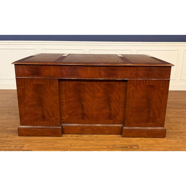 Traditional 60 Inch Mahogany Executive Desk by Leighton Hall - Showroom Sample For Sale - Image 14 of 16