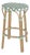 Ballito 30 in. Seat Height Oval Rattan Bar Stool with Footrest, French White, Green & Brown For Sale
