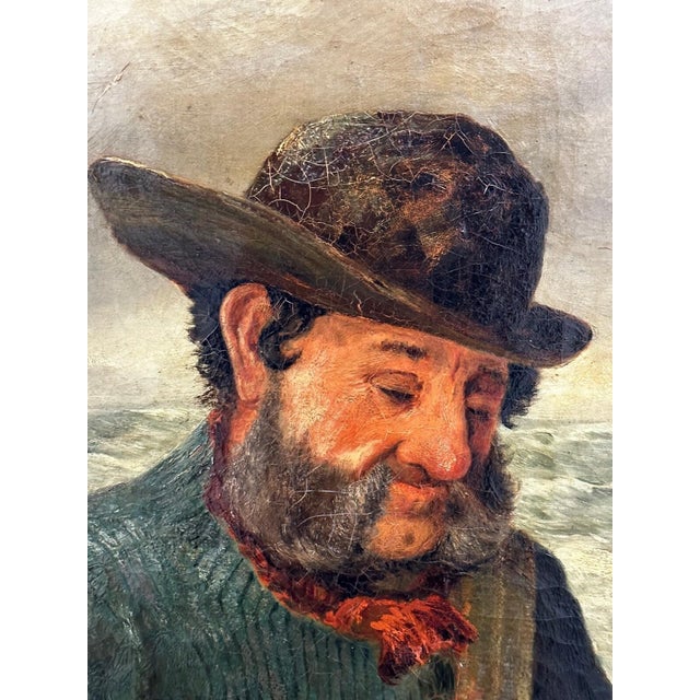 British Maritime 19th Century Oil Painting Cornish Fisherman With Catch by Richard Harry Carter For Sale - Image 14 of 17
