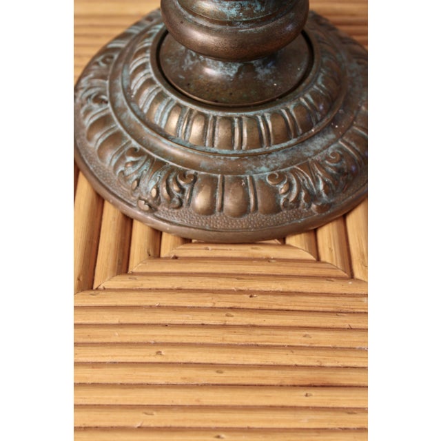 Metal Art Deco Neoclassical Bronze Table Lamp, France, Early 20th Century For Sale - Image 7 of 11