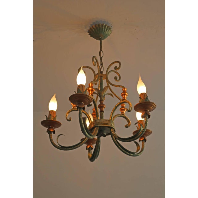 Florentine Hollywood Regency Chandelier, Italy, 1970s For Sale - Image 4 of 6